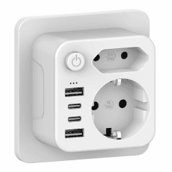 🔌🔋 Doppelstecker für USB Steckdose - Mehrfachsteckdose mit 4 USB Netzstecker