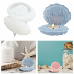 Kerzenhalter Silikonform Teelicht Muscheln Gießform Deal 🕯️