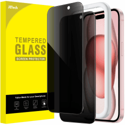 📱 JETech Sichtschutz für iPhone 15 6,1 Zoll, Anti-Spähen Gehärtetes Glas Schutzfolie 🛡️