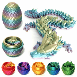🐉 Jahreahrk 3D Gedrucktes Drachenei Geheimnisvolle Drachen Spielzeug Realistische Beweglicher Drachen Figuren Überraschung Easter Dracheneier Wohnkultur Regenbogenfarben