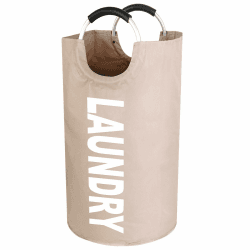 🧺 Faltbarer Wäschekorb 90L - Wasserdichter Wäschesammler mit Griff - Oxford-Stoff - Tragbarer Wäschesortierer - Flaschensammler-Khaki