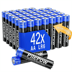 🔋 AA-Alkaline-Batterien, Perfomant, 42 Stück, 1,5 Volt LR6 [Upgrade-Version]