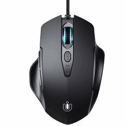 🖱️ Uineer Maus Mit Kabel - Ergonomisches Design - Bis zu 7200 DPI einstellbar - Plug & Play - Matte Black