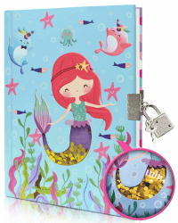 🧜‍♀️ Tagebuch Mädchen mit Schloss 17,8x13,5cm 80 Linierte Blätter 🎁