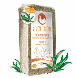 Eivolution Hanfeinstreu mit Eukalyptus 14 KG 🌿🐰🐴 - Für Hühner, Nager wie Meerschweinchen und Kaninchen & Pferde