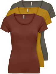 🔥 Nur 3er Pack Damen T-Shirt Schwarz oder Weiß! 😍👕