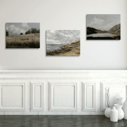 Leinwandbild Wall Picture Wandbild Modern - Leinwand Natur 3 Teile Bilder Kunstdruck DYH0051 🎨🖼️