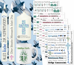 🕯️🎉 6 PCS Kerzentattoo Heilige Kommunion (200+ Muster) - Kerzenaufkleber