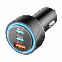 🔋🚗 Zigarettenanzünder USB C Auto Ladegerät Adapter 65W 3 Port Car Charger 🚗🔋