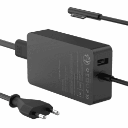 🔌 Surface Ladekabel 65W 15V 4A Microsoft Ladegerät Netzteil für Surface Pro 11/10/9/8/7/Pro 7+/Pro 6/Pro 5/Pro 4/Pro 3/X, Surface Laptop 7/6/5/4/3/2, Surface Go 4/3/2, Surface Book 3/2/1, mit USB-Port