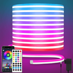 LED Neon Lichtstreifen 10M, DC 24V RGB LED Neon Lichtstreifen APP Fernbedienung Steuerung Wasserdicht Flexibel Neon LED Streifenlichter