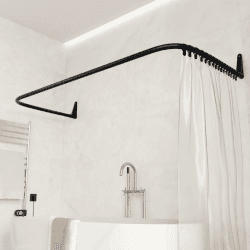 🚿 Erica Duschvorhangstange L-form & U-form - 4-in-1 Duschvorhangstangesystem 🛁