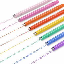 🌈 AECHY 8 farbige Kurvenstifte für Notizen, Doppelspitze Stifte mit 5 verschiedenen Kurvenformen und 8 Farben feine Linien