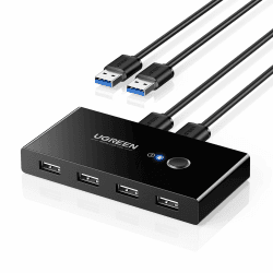 UGREEN USB Switch 2PC KVM USB Switch 2 In 4 Out 🖱️🖥️