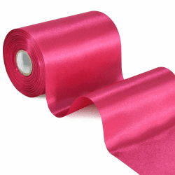 TONIFUL 10cm x 20m Rosa Rot Pink Breit Satinband Farbiges Stoffband für Geschenkband