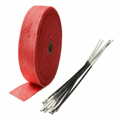🔥 2.5CM X 5M Fiberglas Rot Hitzeschutzband Auspuffband 🔥