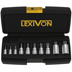 🔧🚗 LEXIVON XZN Innenvielzahn Stecknuss Schlüssel Set 10 tlg Drive Größe: 1/4", 3/8", 1/2" (LX-145) - Angebot