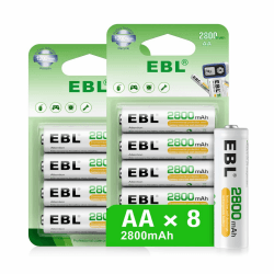 🔋 EBL Akku AA - Wiederaufladbare AA Batterien 8 Stück 2800mAh 1,2V Mignon AA Batterien