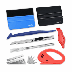 🔧🚗 Zanch 9 Stück Rakel-Set für Folien - Komplettes und multifunktionales Folierungs-Werkzeug-Set für Möbel-, Auto- und Fensterfolien