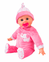 👶🐘 Simba 105140501 Laura Puppe Schlummerzeit (38 cm) - Weichkörper-Babypuppe mit Atembewegungen, Schlafaugen & 14 Geräuschen 🎶