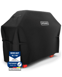 🔥🍔 SPRINKS® Grillabdeckung WETTERFEST 🌧️ Grill Abdeckhaube Hochwertige Grill Abdeckung für Weber, Napoleon, Enders - EXTRA Griffen Gasgrill Oxford 600D Gewebe [147x61x122cm] - Grill Cover (Schwarz) - Angebot!