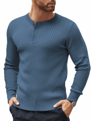 🎉👕 COOFANDY Herren Henley Pullover mit Knopfleiste - Winterpullover für Männer 👕🎉