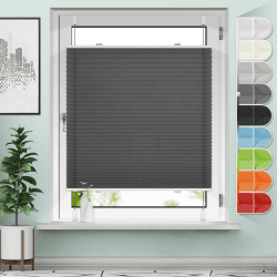 🌟 Angebot: Sanfree Plissee Klemmfix Plisseerollo ohne Bohren Anthrazit B85 x H80cm