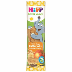 🐘🍪🍏🌼 HiPP Bio-Riegel Müesli-Freund Elefant Butterkeks in Apfel-Vanille, 24er Pack 🌼🍏🍪🐘