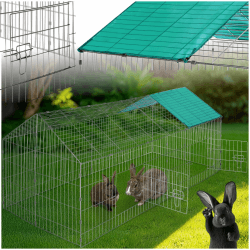 🐰🌿 Tectake® Freilaufgehege Kaninchen, Hasenstall draußen, Meerschweinchen Käfig 180 x 75 x 75 cm - grün 🌞