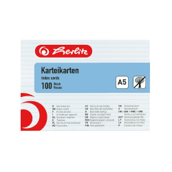 📚 Herlitz Karteikarte A5, liniert, weiß, 100 Stück - Sonderangebot!