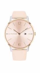 Tommy Hilfiger Damen Quarzuhr mit Pinkem Lederarmband ⌚🌸