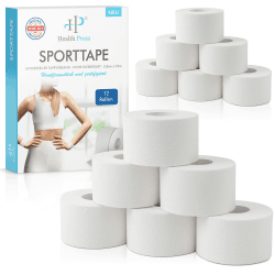 Angebot: Sporttape - 12 Tape Rollen (3,8cm x 10m) - Sporttape weiß