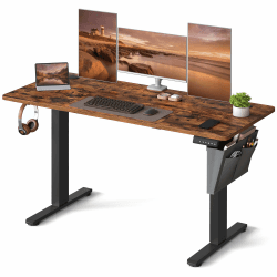 SONGMICS Höhenverstellbarer Schreibtisch elektrisch, 140 x 60 cm 🖥️📚