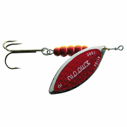 🔴🎣 Spinner - Mepps Aglia Longue Redbo Silber/rot Gr.2-7,00g - Sonderangebot!