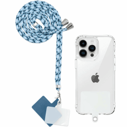 📱🔑 Handykette Universal Schlüsselband zum Umhängen | Smartphonekette Blau Weiß