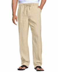 Leinenhose Herren Lang Leicht Sommerhose Loose Fit Freizeithose 🌞👖