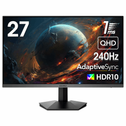 KOORUI 27 Zoll Gaming Monitor 🎮 2K QHD (2560 x 1440) 🌈 240 Hz, 1ms ⚡️ Schwarz