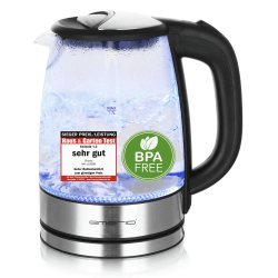 🌟 EMERIO Glas Wasserkocher | 1.7 Liter | LED Innenbeleuchtung | 360° Basis