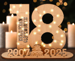 🎉 Geschenkota - Originelle 18. Geburtstag Geschenk Mädchen & Jungen mit LED Lichterkette Ständer 🎁