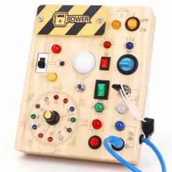 🎨🧩🌟 Montessori Busy Board Spielzeug für Kleinkinder | Holzspielzeug mit LED Lichtern