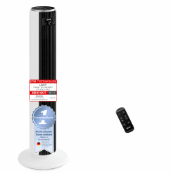 Levoit 20dB Leiser Turmventilator, 4 Modi 12 Stufen 12Std Timer, 26W, 2-Schritt-Installation, 7,9m/s Geschwindigkeit, 90° Oszillierender Ventilator Tower Fan mit Fernbedienung für Schlafzimmer, weiß 🌀