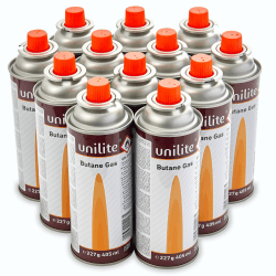 🔥 Super Deal: 12 x Gaskartuschen - Butangas Kartuschen 227 mit MSF-1A Bajonett Ventil