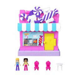 Polly Pocket Pollyville Süßwarenladen 🍭🍿🍬 - Spielset mit 2 Puppen & Zubehör