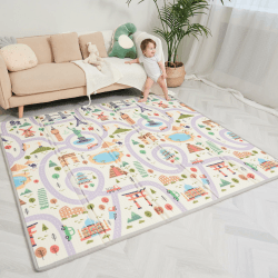👶🎨 Krabbelmatte Baby Faltbar Spielmatte - 180x200x1.5cm - Schaumstoffmatte Kinderteppich