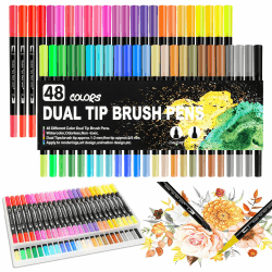 🎨 48 Farben Dual Brush Pen Set - Aquarellpinsel Set - Filzstifte - Kalligraphie stifte