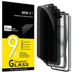 🔒📱 NEW'C 3 Stück Sichtschutz Panzer Schutz Glas für iPhone 16, iPhone 15 (6,1 Zoll) Schwarz