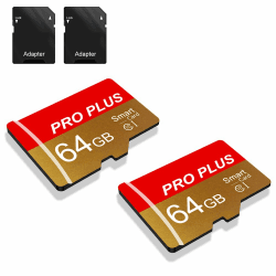 🚀 2er Pack Speicherkarte 64GB mit Adapter | High Speed Memory Card TF162 Red Gold 64GB