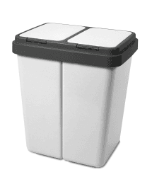 🗑️ Müllbehälter 2 x 30 Liter Duo Bin Grau Granit - Made In Europe