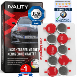 IVALITY® 100% Clean | Magnet Kennzeichenhalter für 1 Kennzeichen