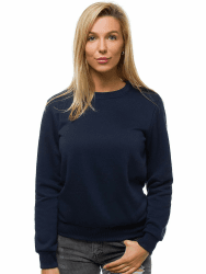 🔥 OZONEE Damen Sweatshirt Pullover Langarm Farbvarianten Oversized Langarmshirt Pulli ohne Kapuze JS/W01 M Dunkelblau